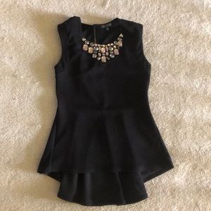 Rhinestone Peplum Top